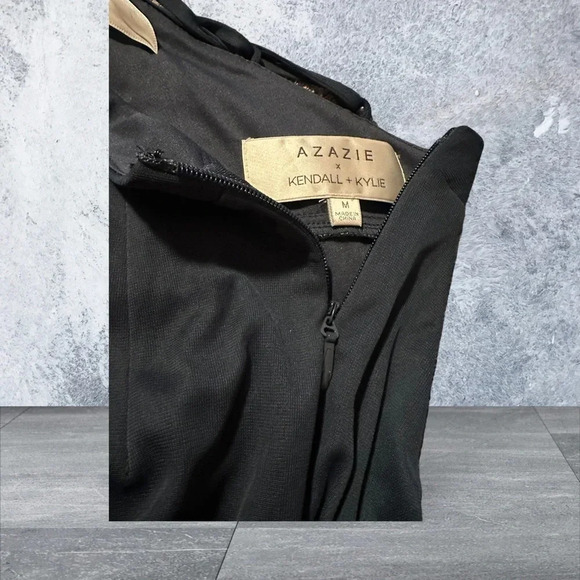 AZAZIE Kendall & Kylie Style: Lace-Up Back Mesh Midi Dress - NWT - Navy - Picture 5 of 5